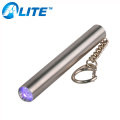 365nm ultraviolet LED detector metal keychain uv flashlight